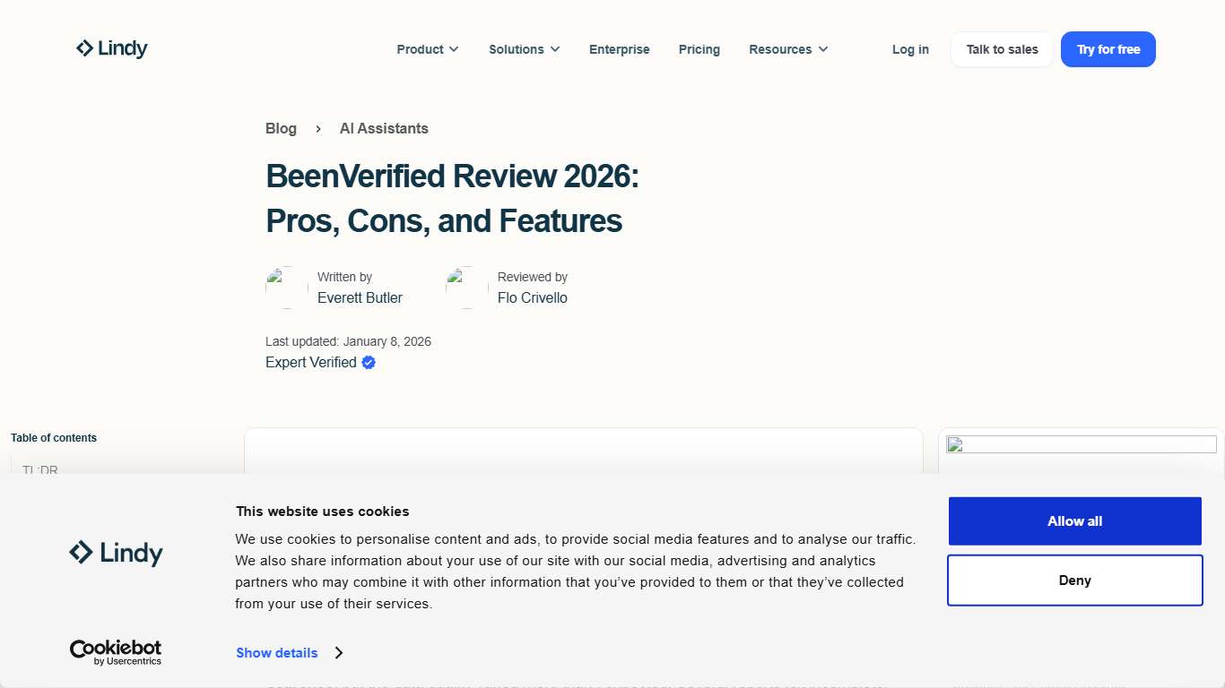 BeenVerified Review 2026: Pros, Cons, and Features Lindy